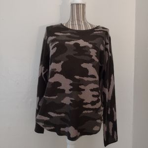 Rachel Zoe Cashmere Blend Camo Pullover Sweater
